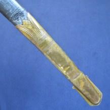 British Victorian 1846 Pattern Naval Warrant Officers Sword, Rare Black Grip with Lion Pommel 18